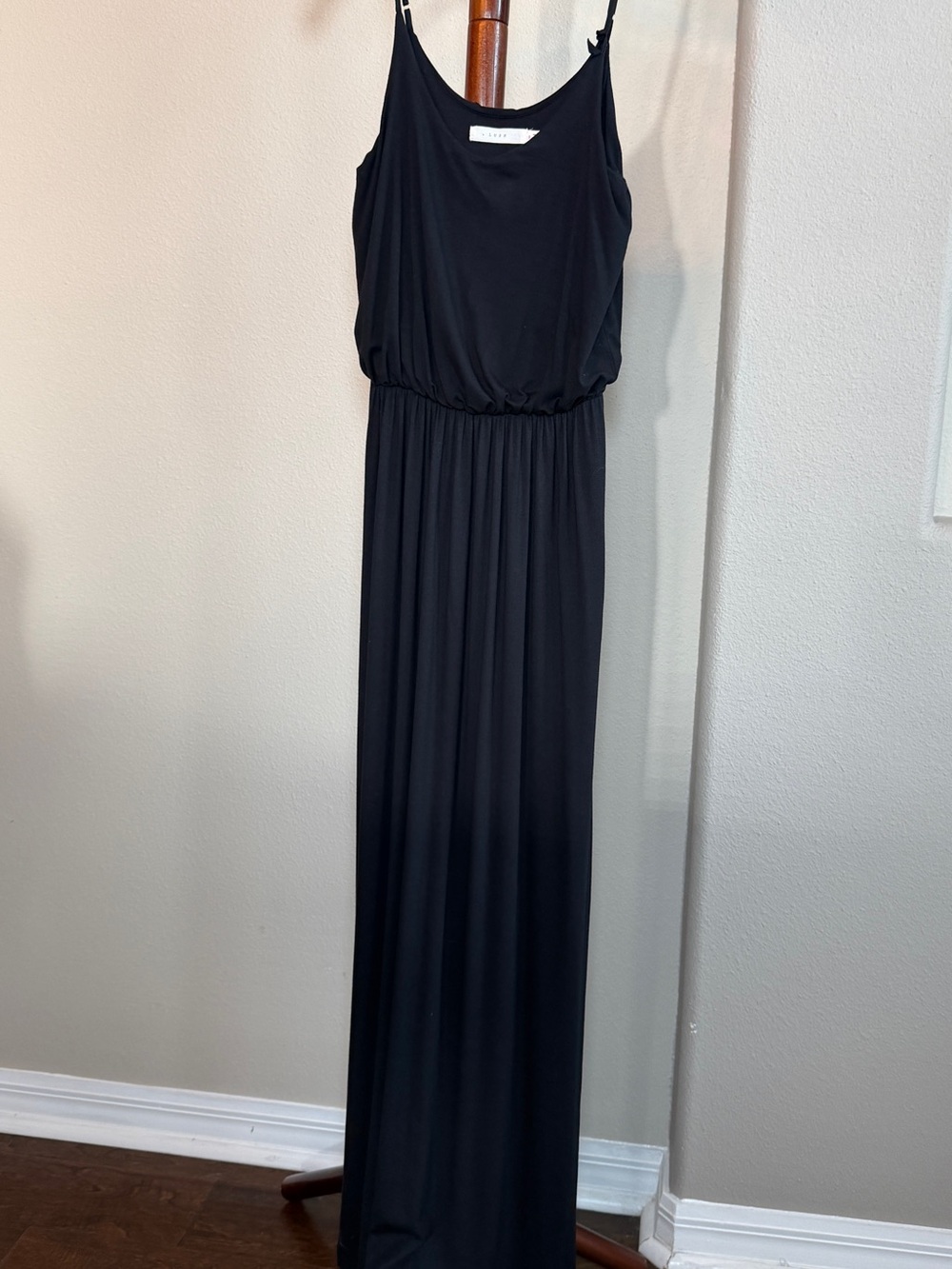 Lush Black Spaghetti Strap Blouson Maxi Dress Size S